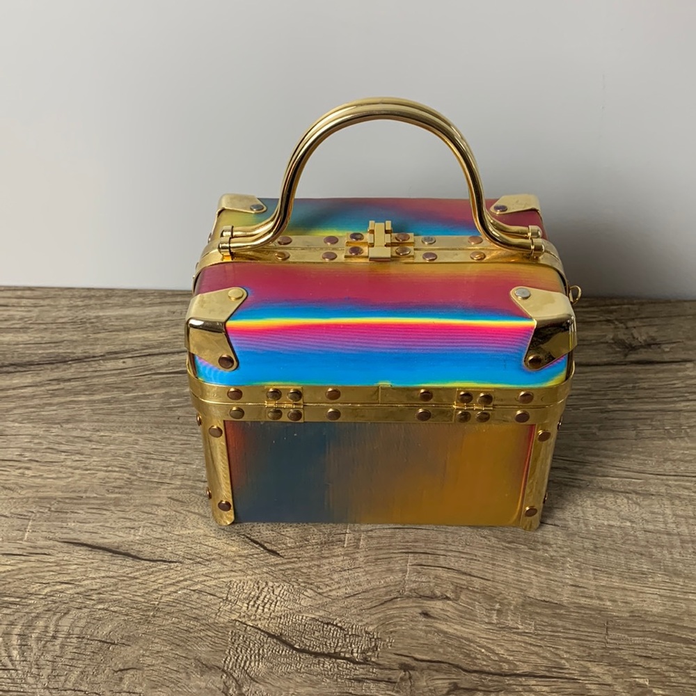Vintage Iridescent Rainbow Box Purse